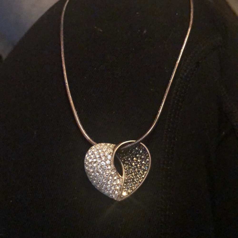 Sterling silver mercasite & crystal necklace